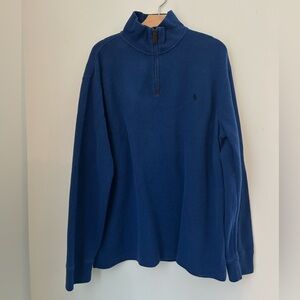 Polo Ralph Lauren Men's Royal Blue Zip-Up Sweater Quarter Zip